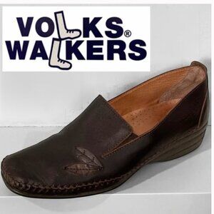 Volks Walkers Brown Leather Loafers Size 38